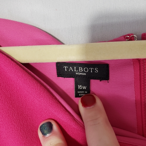 Talbots magenta shift sheath dress size 16w EUC - Picture 4 of 8